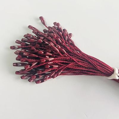 สีบอร์กุนดี้ ABS พอลิเอสเตอร์ ไนลอน Tag Fasteners Loop Bullet Shape Pendant