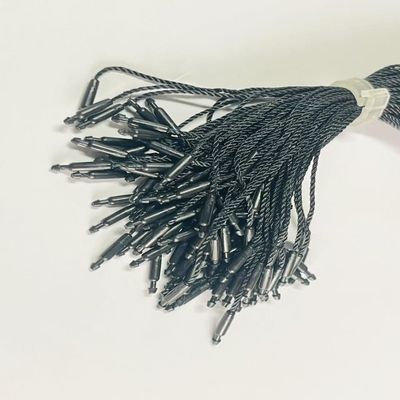 Custom Plain Swing Black Hang Tag Stringing Cord สําหรับร้านค้าปลีก