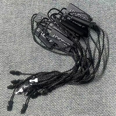 Plain Black Hang Tag String Quantity 100 Pieces Thickness 0.2mm Suitable for in Apparel Accessories and Product Packaging