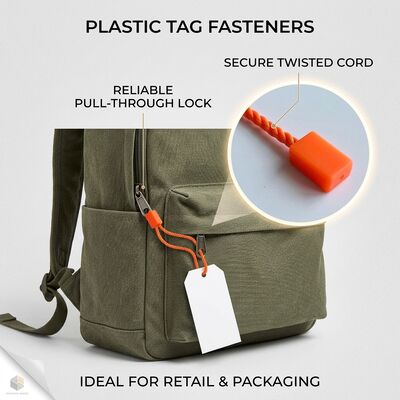เนื้อผ้า ส้ม พลาสติก แท็ก Fastener ร้านค้าปลีก เสื้อผ้า อุปกรณ์เสริม